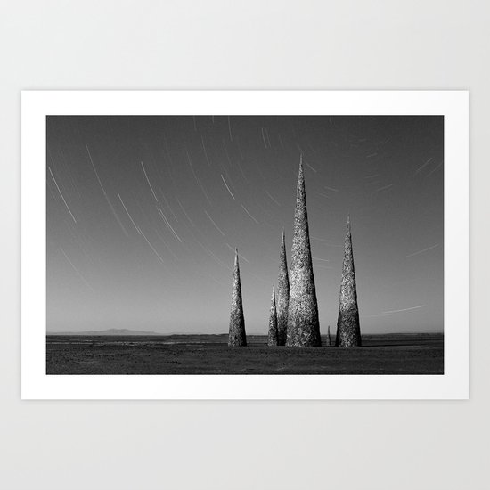 Grey black cones 4 Art Print