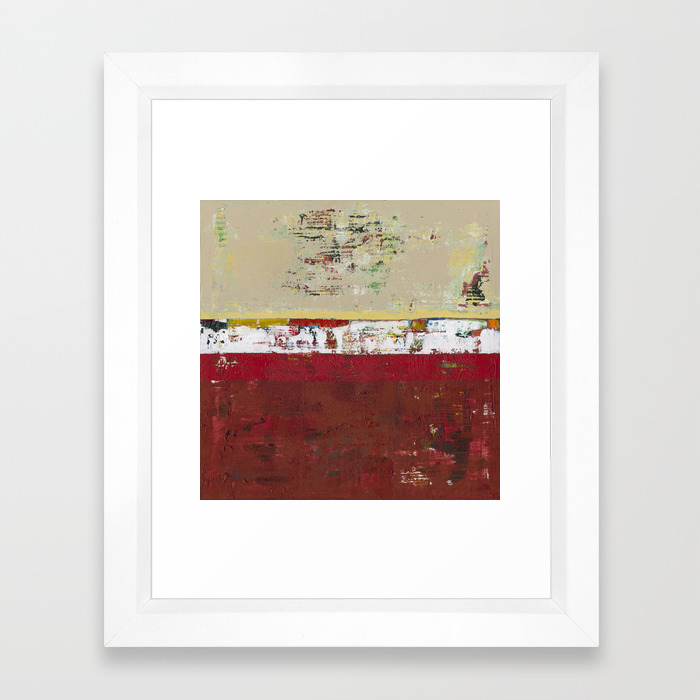 Buffalo Indian Red Burgundy Modern Abstract Art Framed Art Print