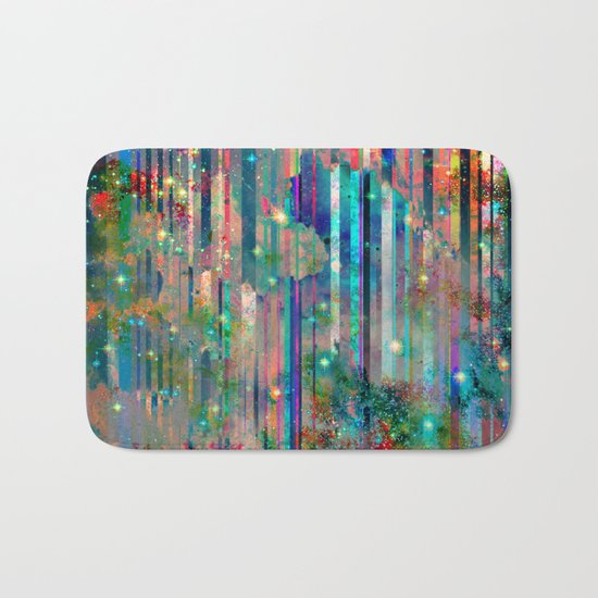 Space Glitch Bath Mat