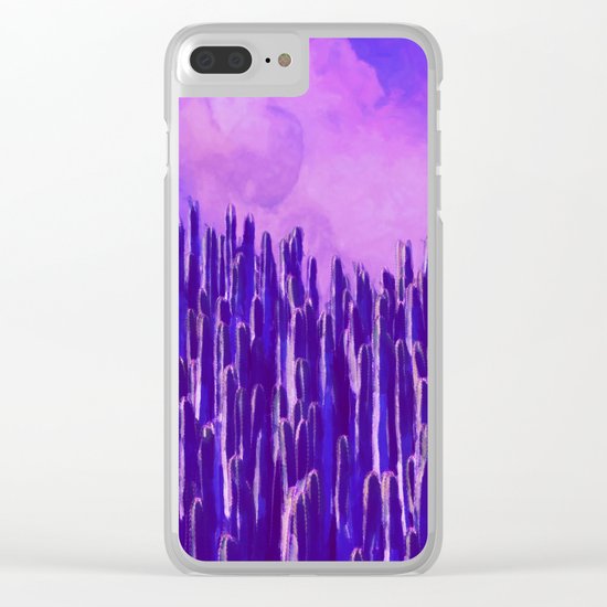 Cacti landscape Clear iPhone Case