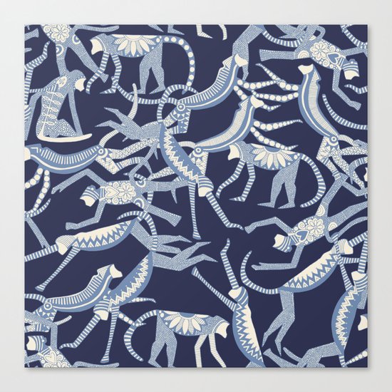 monkey blue Canvas Print