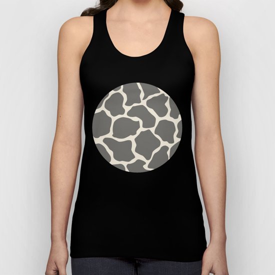 Safari Giraffe Print - Grey & Beige Unisex Tank Top