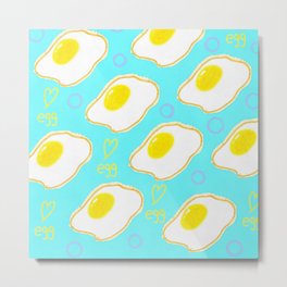 Egg Metal Print | Cute, Kawaii, Designillustration, Design, Egglaying, Eggs, Pattern, Chicks, Eggwhite, Patternsdesign 
