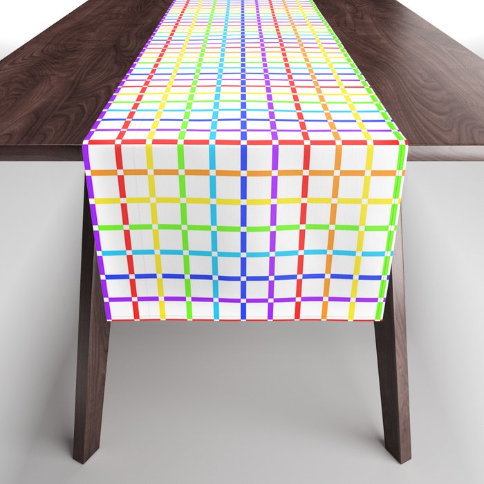 Rainbow Gingham Light 02 Table Runner