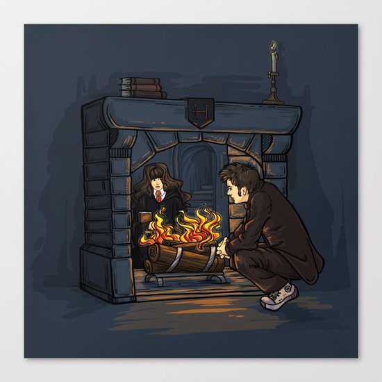 The Witch in the Fireplace Canvas Print