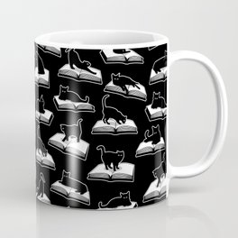 Easily Distracted By Cats And Books Book & Cat Lover Pattern Mug