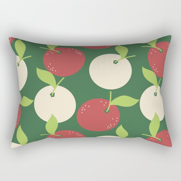 Fruit Pattern - Deep Chestnut and Champagne Rectangular Pillow