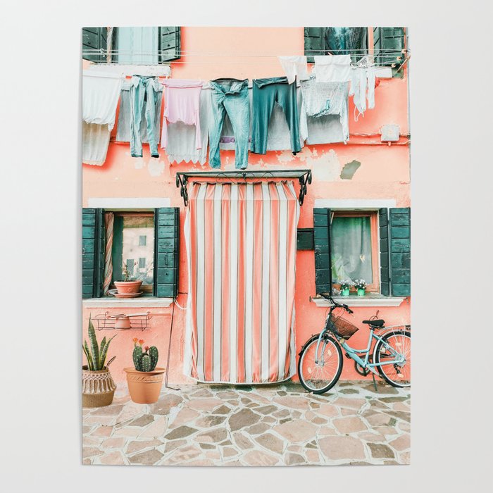 Bike in Italy Pink City Photography Poster