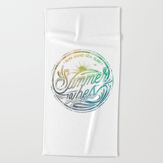 Summer vibes - typo artwork Beach Towel