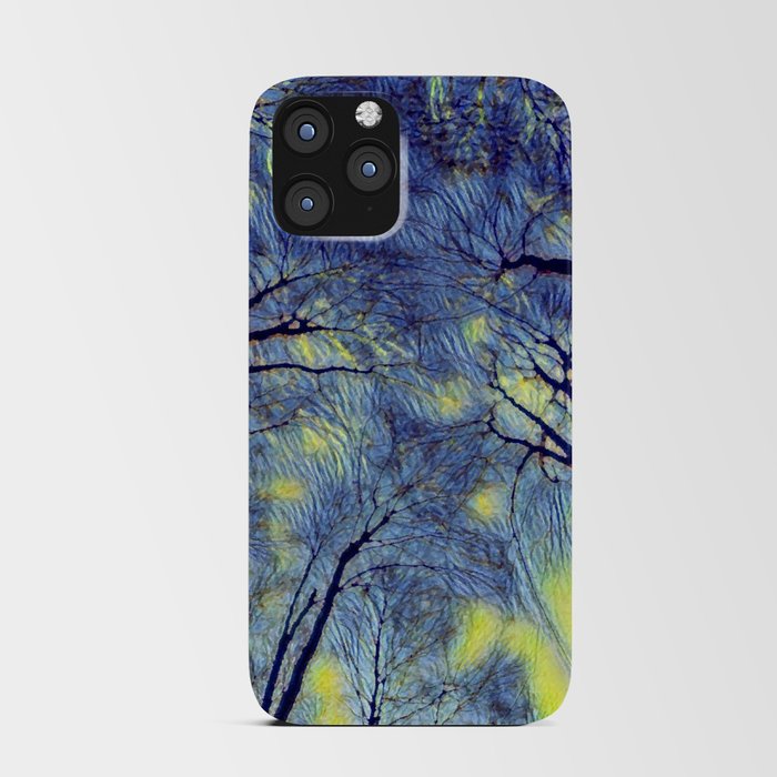 Starry sky with tree crowns iPhone Card Case