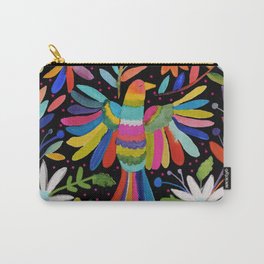 pajaros Otomi Carry-All Pouch | Bird, Ink, Ethnic, Mexican, Mexicali, Embroidery, Black, Curated, Otomi, Vivid 