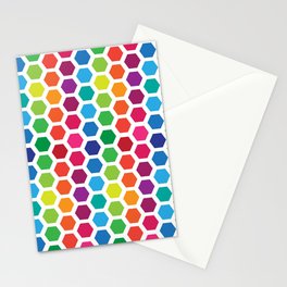 Rainbow Hexies Pattern Design Stationery Cards