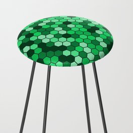 Lime Green & Black Color Hexagon Honeycomb Design Counter Stool