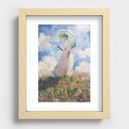 The Woman with a Parasol, Claude Monet Recessed Framed Print