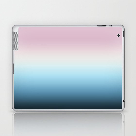 Feminine Pastel Ombre Pink, Cream and Blue Gradient Laptop & iPad Skin