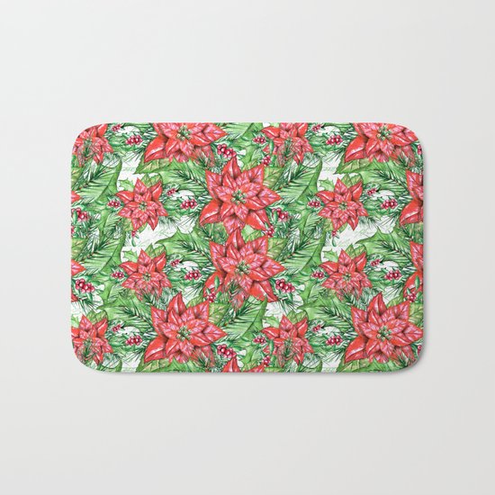 Poinsettia Bath Mat