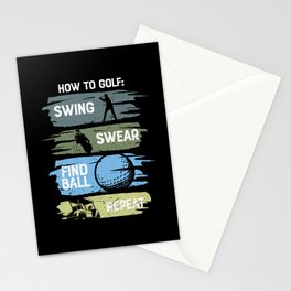 How To Golf Funny Stationery Card