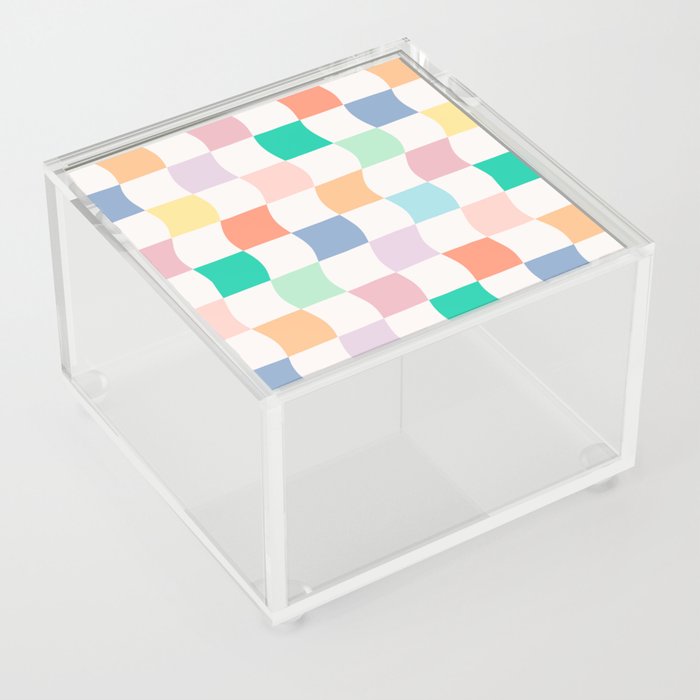 Warped Pastel Check Acrylic Box