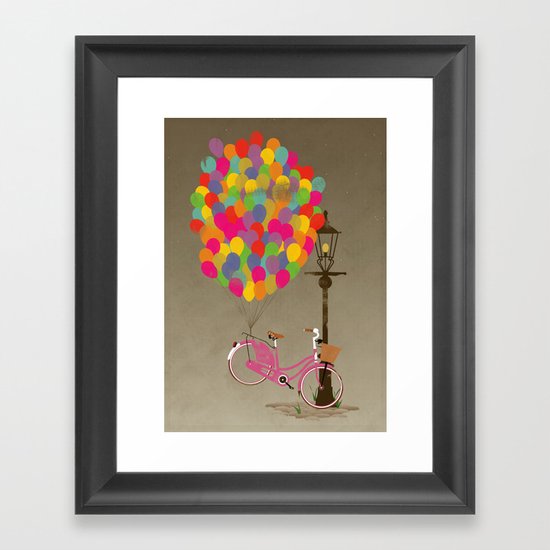 Love to Ride my Bike with Balloons even if it's not practical. Framed Art Print