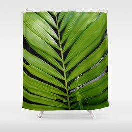 Green Palm Leaf Pattern Shower Curtain