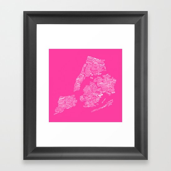 NYC Every-Neighborhood Map Framed Art Print