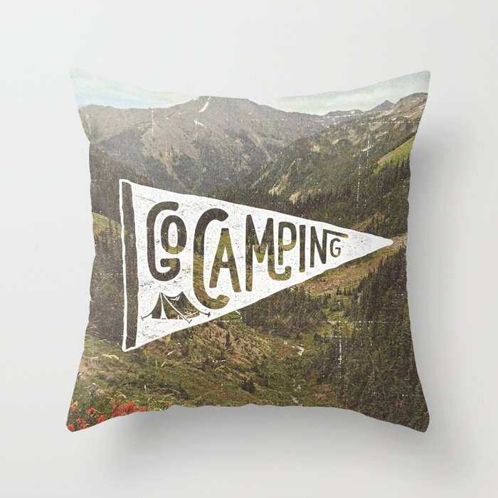 Go Camping Throw Pillow by cabin supply co Society6