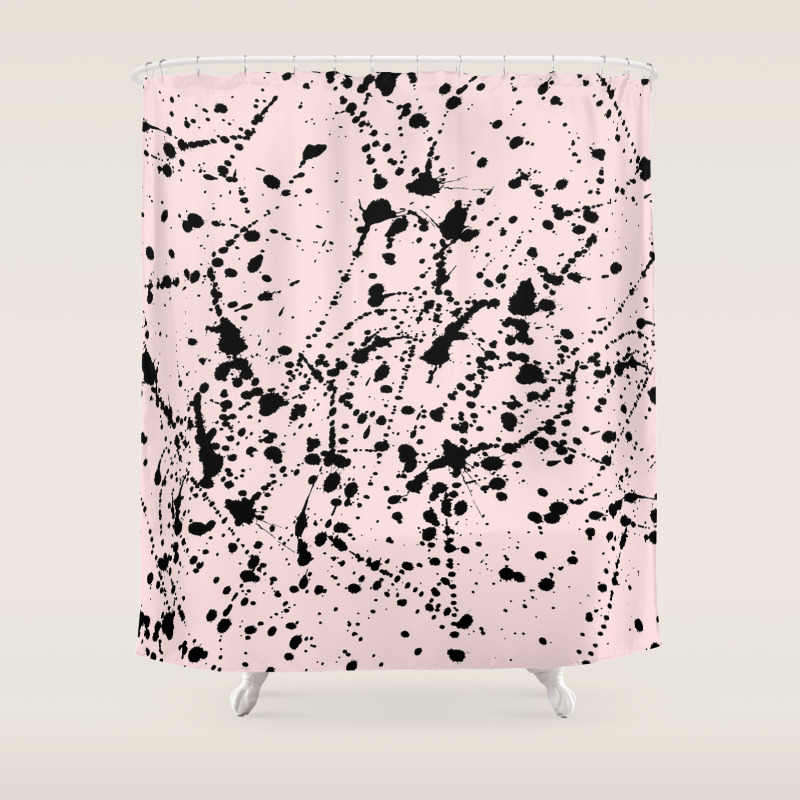 Splat Black On Pink Shower Curtain By Projectm Society6