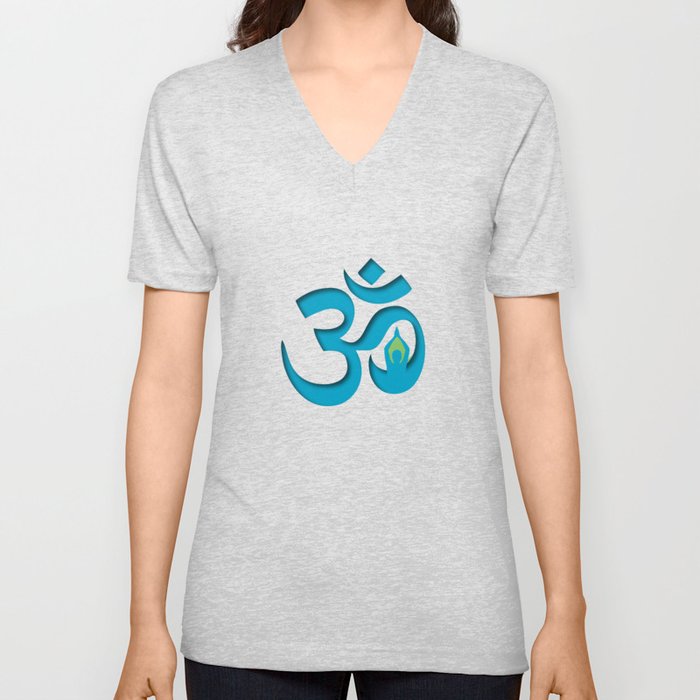 Yoga Sun salutation Ohm symbol  V Neck T Shirt