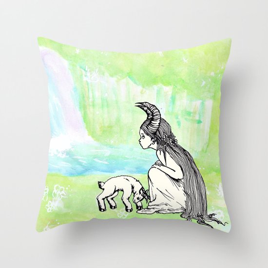 Welcome Home Capra Princess Throw Pillow