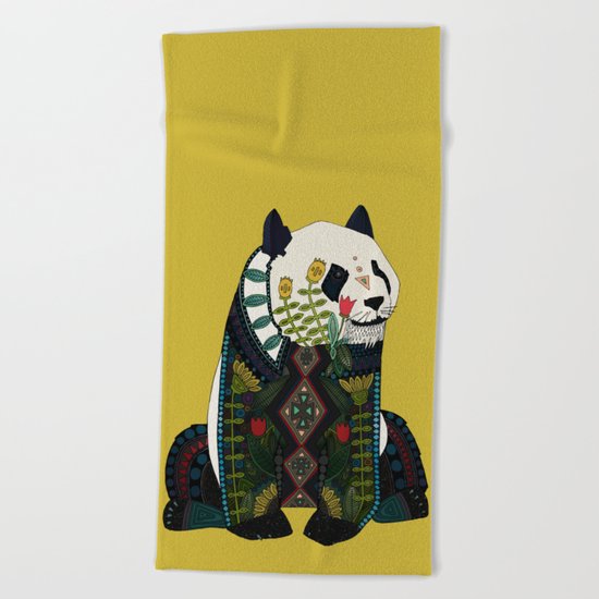 panda ochre Beach Towel