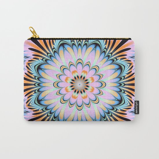 Decorative fantasy flower with a pastels heart Carry-All Pouch