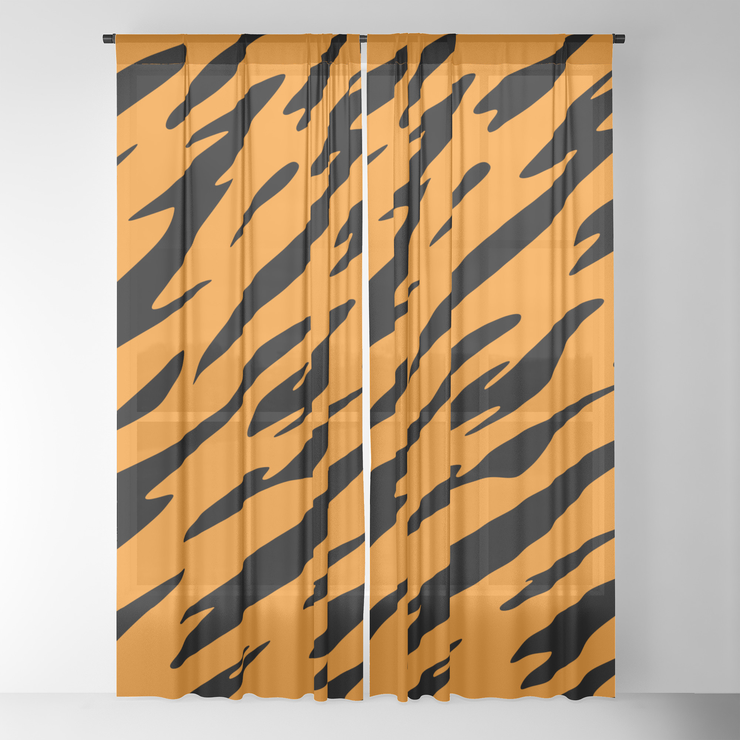 Bold And Beautiful Black And Orange Abstract Tiger Striped Pattern