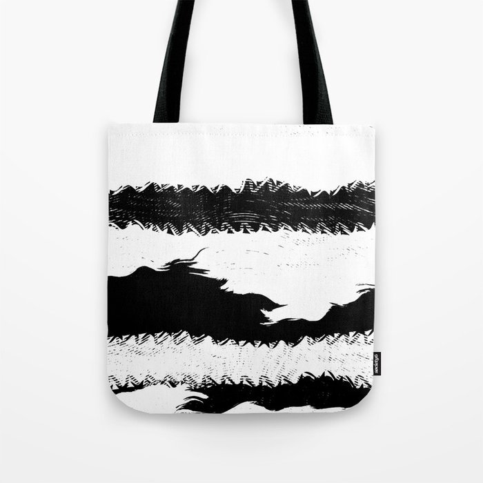 Abstract black and white stripes Tote Bag