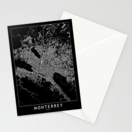 Monterrey Black Map Stationery Card