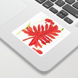 Simple Red Leaf Sticker
