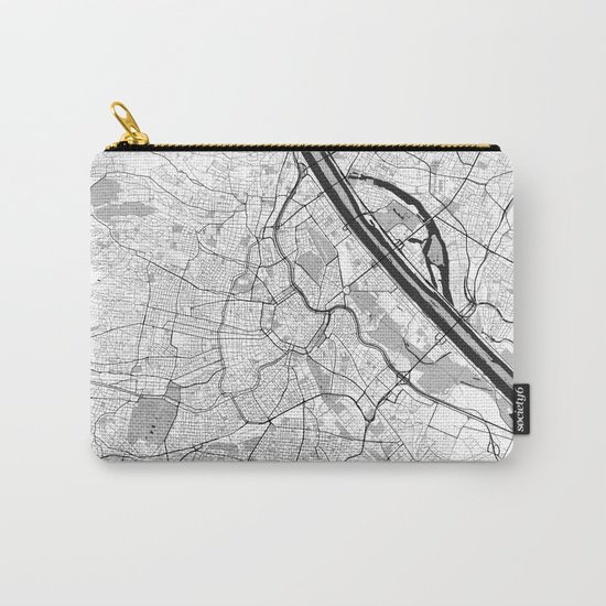 Vienna City Map Gray Carry-All Pouch