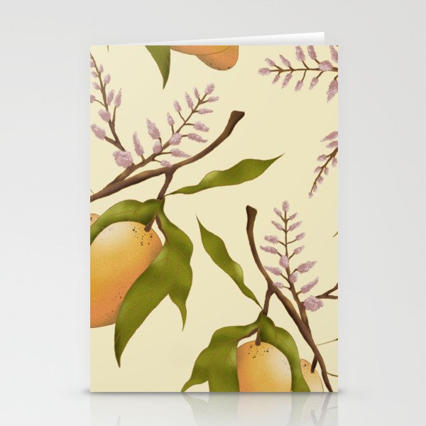 Botany Art Pattern - Mango Stationery Cards