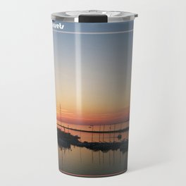 Chase Sunsets Travel Mug | Photo, Bay, Marine, Beautifulsky, Yachts, Color, Digital Manipulation, Pink, Quote, Hdr 