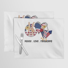 Fireworks banner US flag 4th of July Placemat