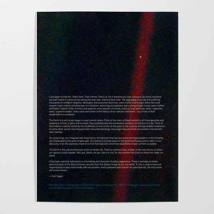 Pale Blue Dot - Voyager 1 & Carl Sagan quote Poster by Synthwave1950 Airlino | Society6
