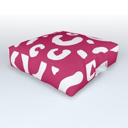Leopard Red Rose pattern Outdoor Floor Cushion