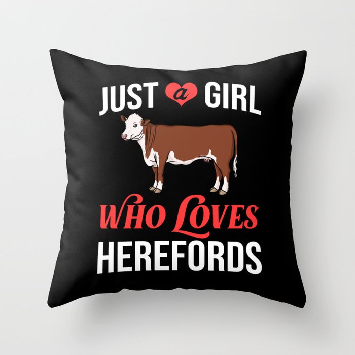 Hereford Cow Cattle Bull Beef Farm Throw Pillow