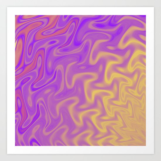 Ripples Fractal in Tropical Punch Art Print