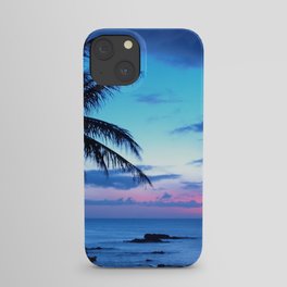 Tropical Island Beach Ocean Pink Blue Sunset Photo iPhone Case