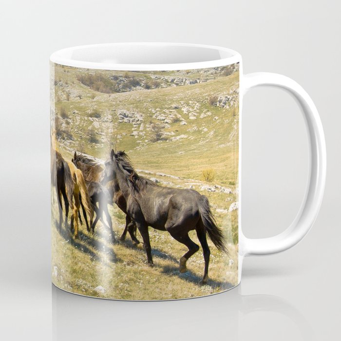 The herd of wild horses Coffee Mug