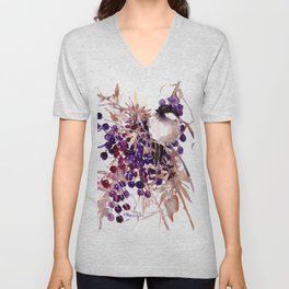Chickadee in the Fall, number one V Neck T Shirt
