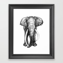 Hand drawn elephant Framed Art Print