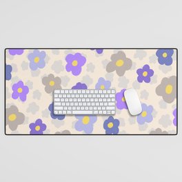 sunny flowers lilac-purple-grey Desk Mat