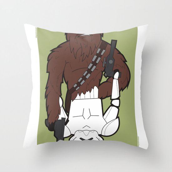 Chewbacca and Stormtrooper Throw Pillow