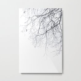 BLACK BRANCHES Metal Print | Scandi, Scandinavian, Curated, Scandishowercurtain, Lagom, Woods, Winter, Tree, Oct17Cb, Nordic 